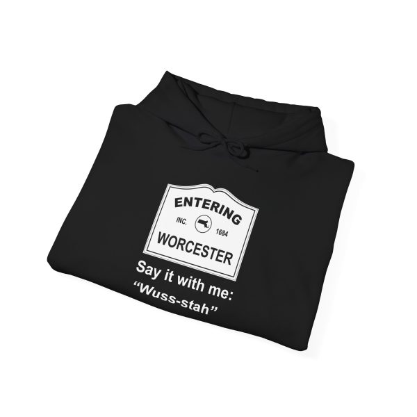 Massachusetts Worcester - Say It With Me Unisex Heavy Blend™ Hooded Sweatshirt - Image 3