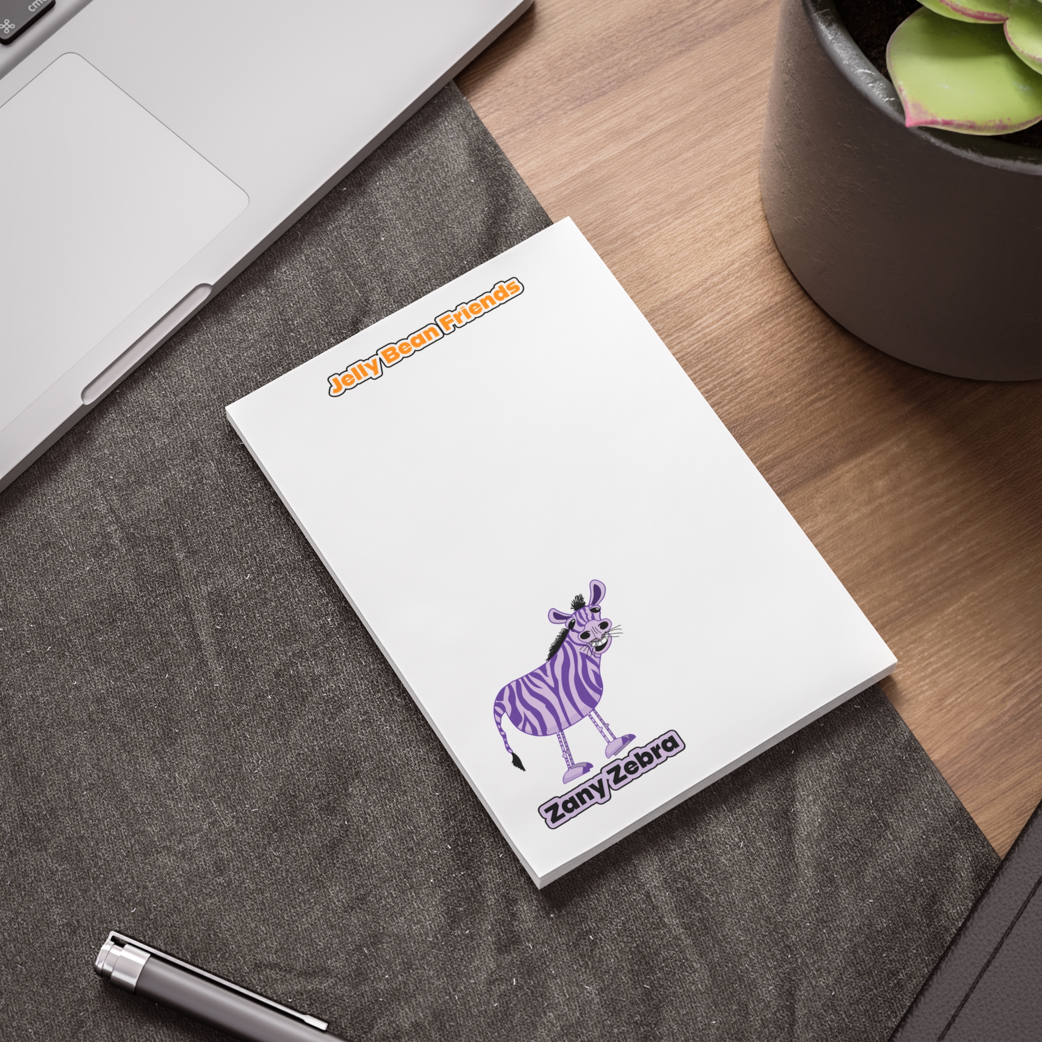 Happy Notes - 4" x 6" - Bring a smile to your student's lunch time with Zany Zebra from the Jelly Bean Friends - Image 3